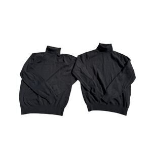 lot of 2 - Steve fusio cashmere merino blend wool turtleneck sweaters size M